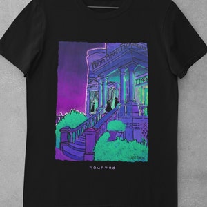 Haunted House Ghost Unisex T-Shirt | Pastel Goth T-Shirt | Vaporwave T-Shirt | Halloween Horror T-Shirt | Eboy | Egirl | Edgy Clothing