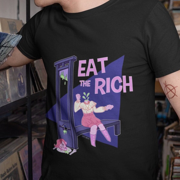 Eat the Rich Unisex T-Shirt | Pastel Goth Tee | Edgy Punk | Political Horror | Anti-Capitalism | French Revolution | Creepy Cute Guillotine