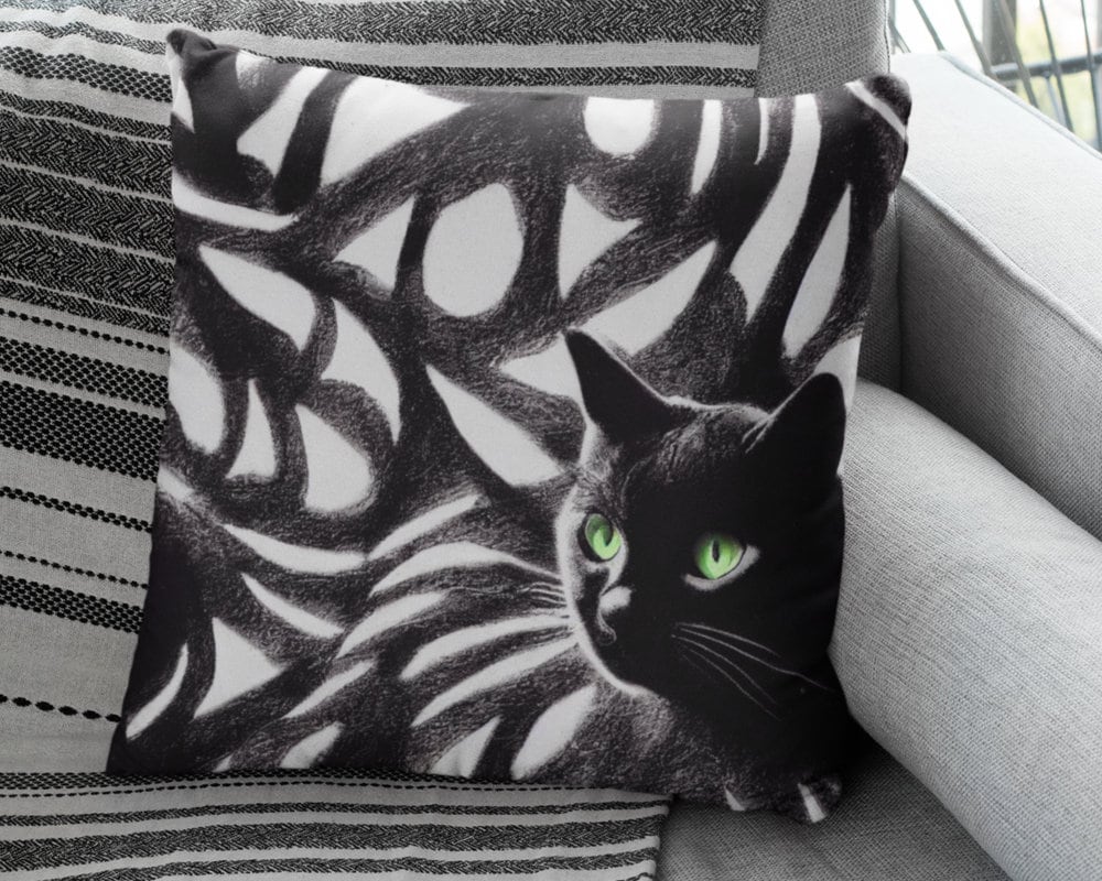 Black and white cat pillow new arrivals