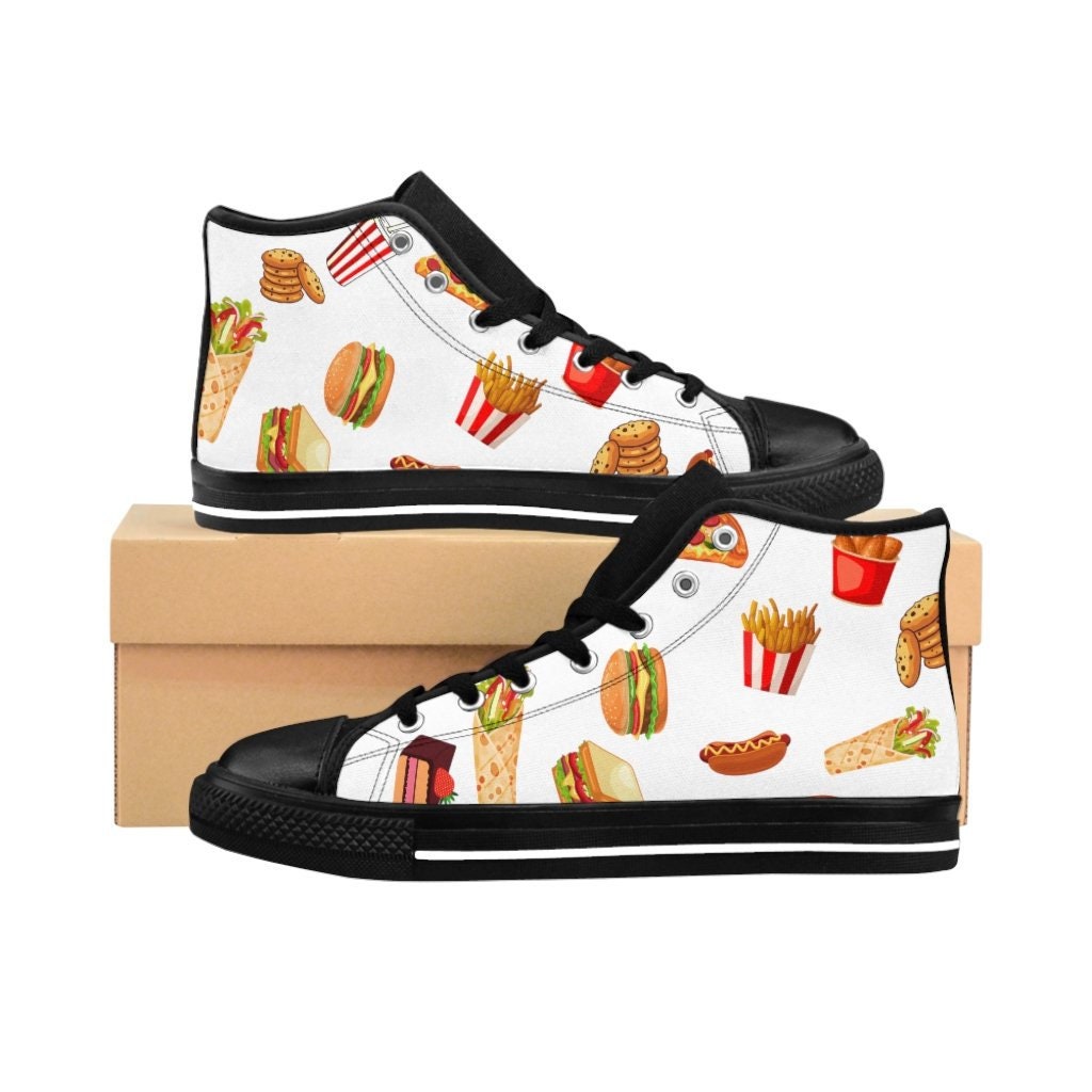 Foodie Men's Hightop Sneakers Food Shoes Themed Shoe Etsy UK