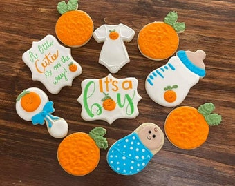 Babyshower / geslacht onthullen aangepaste cookies