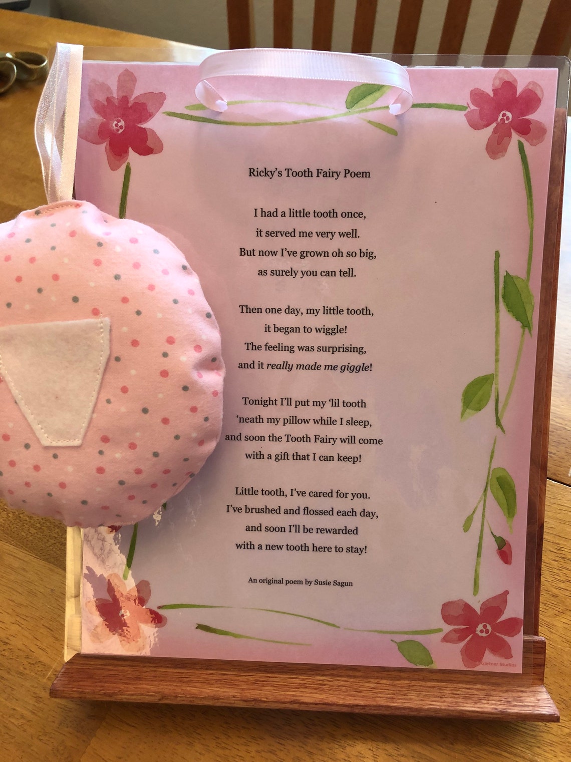 Personalized Tooth Fairy Poem & Pillow for Girls Etsy