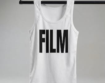 Camiseta sin mangas Concert FILM, tipografía llamativa unisex
