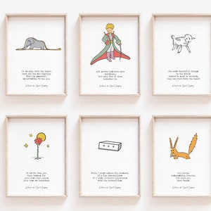 The Little Prince Print / The Little Prince Wall Art Set / Le Petit Prince Nursery Wall Art / Little Prince Quotes / PRINTABLE Digital File