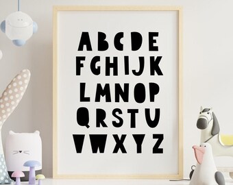 ABC Printable ABC Wall Art Alphabet Poster Nursery Decor - Etsy