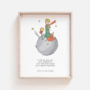 The Little Prince Print in a planet, Le Petit Prince, Inspirational Poster, Wall Art Home, Nursery Decor Print, Digital PRINTABLE File