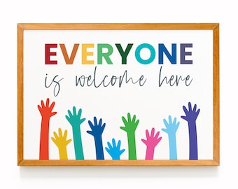 Tutti sono benvenuti qui Stampa: Poster sulla diversità in classe (file stampabile)