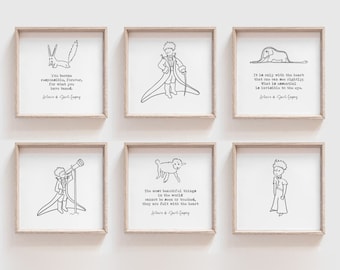 Láminas de El Principito: Arte mural motivacional para habitación infantil (archivo digital)