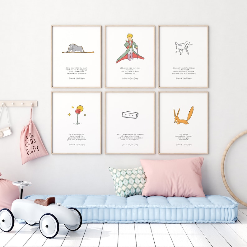 The Little Prince Print / The Little Prince Wall Art Set / Le Petit ...