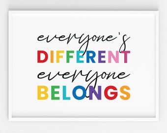 Poster &quot;La diversità appartiene&quot;: decorazioni per aule inclusive (download stampabile)