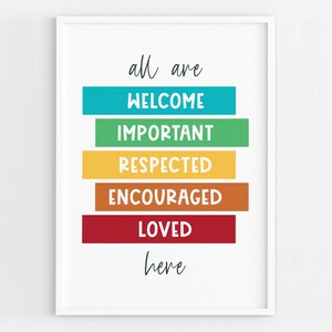 All Are Welcome Here Print: Classroom Inclusion Poster (Printable Download)