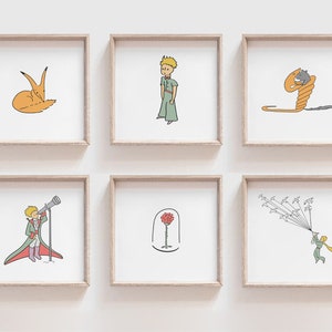 El conjunto de Principitos de 6 impresiones / The Little Prince Wall Art / Little Prince Nursery / Le Petit Prince Print / ARCHIVO DIGITAL imprimible