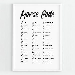 Morse Code Poster, Morse Code Poster, Wand Kunst, Morse Code, minimalistische Wandkunst, Kinderzimmer Druck, Druck für Jungen, DRUCKBARER DOWNLOAD