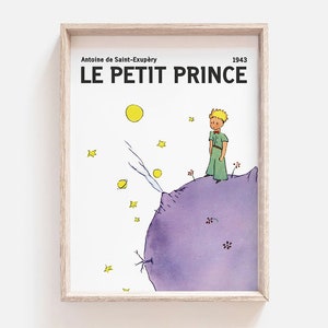 Le Petit Prince Book Cover Art Print: Vintage Nursery Decor (Digital File)