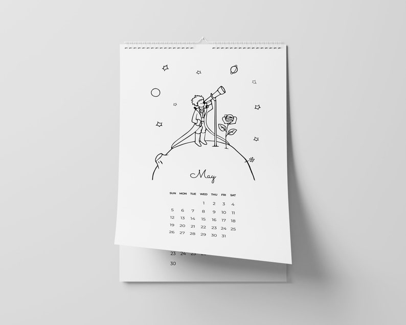 Little Prince Printable 2024 Calendar / Nursery Wall Deco / Etsy