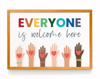 Tutti sono benvenuti qui Stampa: Poster sulla diversità in classe (file stampabile)