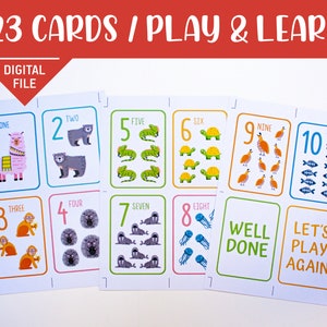 123 Flashcards voor kinderen die de cijfers leren / 123 Flashcard Set / 123 Leren / Educatieve kaarten / Digitaal AFDRUKBAAR Bestand