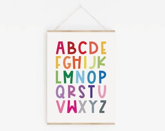 Alphabet Poster, PRINTABLE Wall Art, ABC Poster, Educational Art, Kids Room Decor, Nursery Wall Art, Nursery Decor, Digital Download