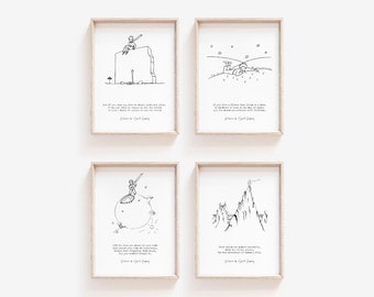 The Little Prince Prints: Nursery Wall Art Decor (Digital File)