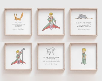 Láminas de El Principito: Arte mural motivacional para habitación infantil (archivo digital)