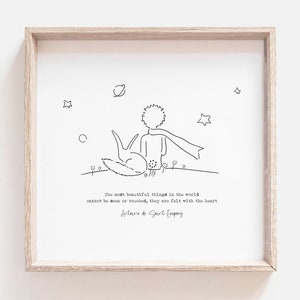 Mały Książę Druk z cytatem, Motywacyjny Druk, Plakat Le Petit Prince, Sztuka ścienna w przedszkolu, Wystrój artystyczny przedszkola, Cyfrowy plik do DRUKU
