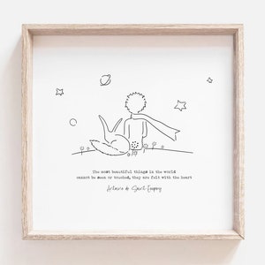 The Little Prince Print with Quote, Motivational Print, Le Petit Prince Poster, Nursery Wall Art, Nursery Art Decor, Digital PRINTABLE File