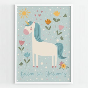 Unicorn Nursery Print: Baby Girl Room Decor (Digital Download)