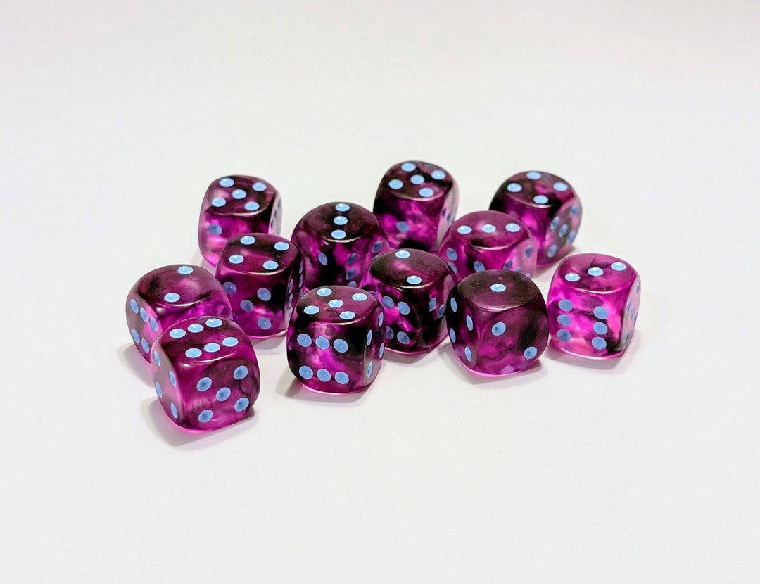 Q-Workshop 6D6 Ingress Dice Set: Enlightened – Set Di 6 Dadi Ornamentali Per Giochi Di Ruolo (Pathfinder, D&D) - 2