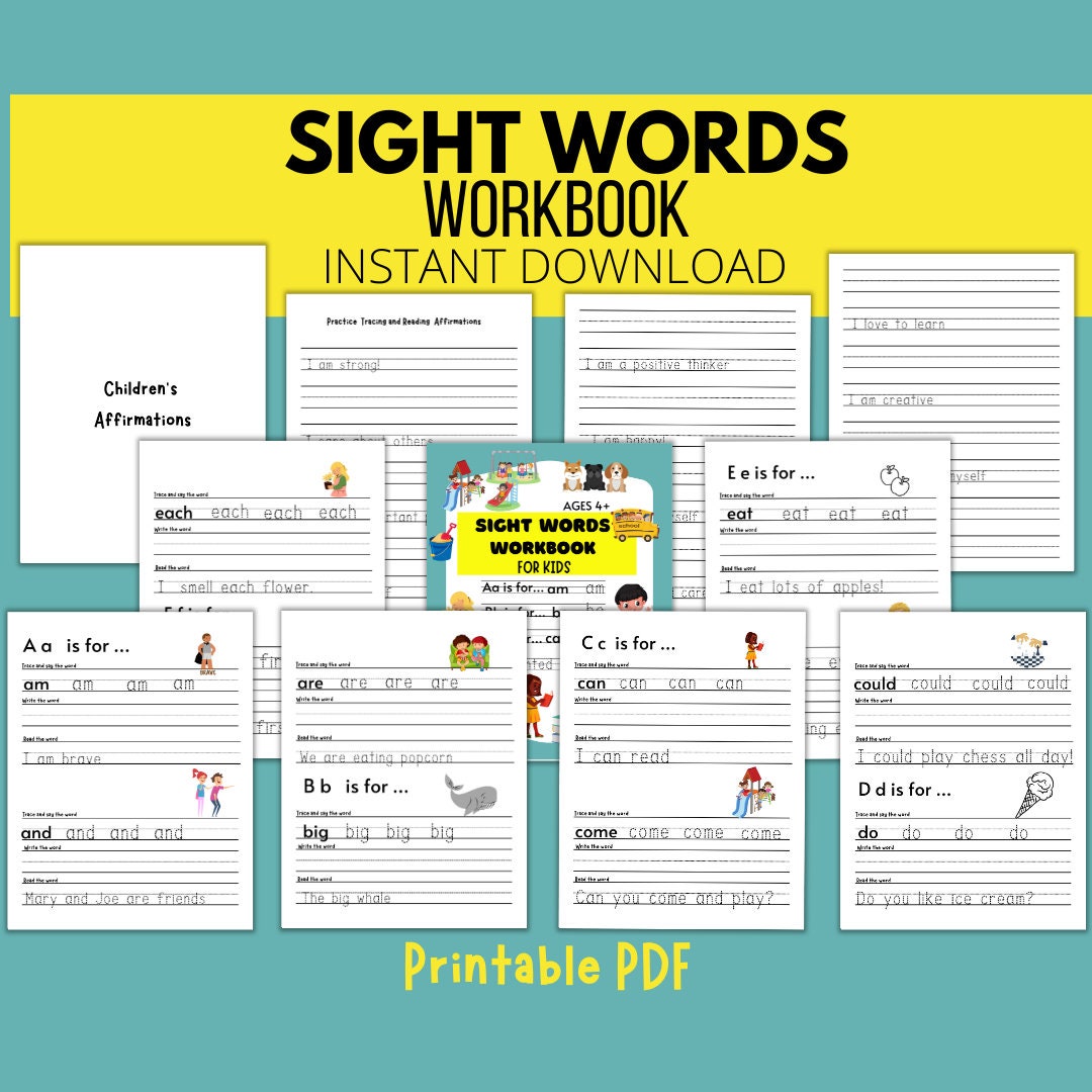 Sight Word Worksheets, Sight Word Practice, Homeschool Printable - Etsy