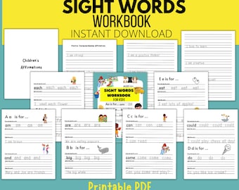Sicht Wort Arbeitsbuch: Handschrift Übung, Homeschool Printable (PDF)