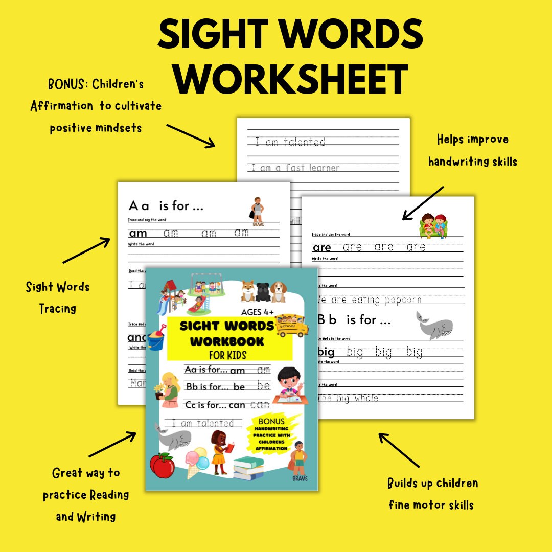 Sight Word Worksheets, Sight Word Practice, Homeschool Printable - Etsy