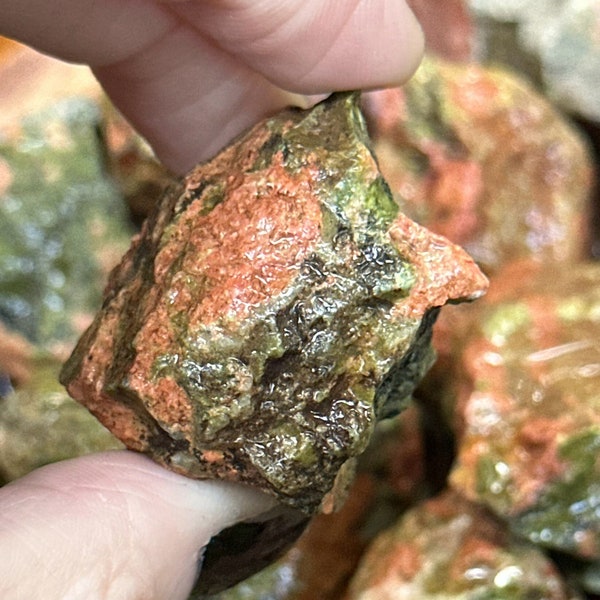 Raw Unakite Pieces for Energy Work