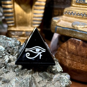 Black Obsidian 'Eye of Ra' Pyramid