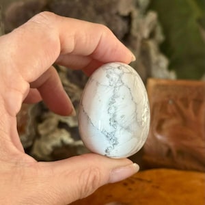 Howlite Crystal Egg with Natural Grey Veining