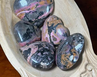 Rhodonite Heart - Unique Crystal Formation for Emotional Balance
