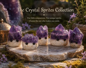 The Crystal Sprites Collection | Amethyst on Matrix Companions | Choose Your Sprite