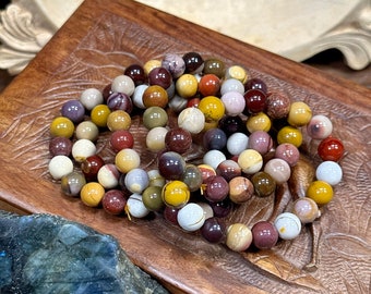 Mookaite Beaded Elastic Bracelet