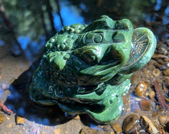 Green Jade Money Toad for Abundance and Prosperity