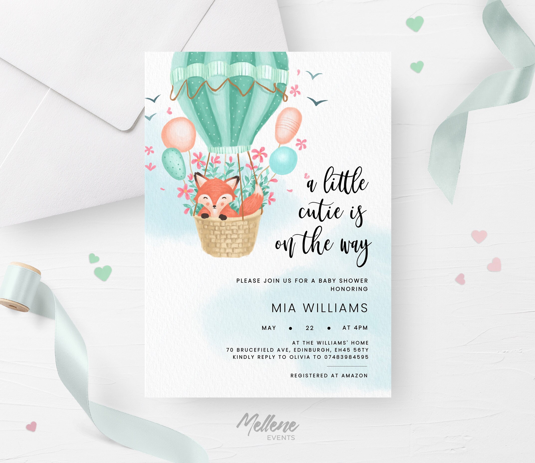 BABY SHOWER EINLADUNG Vorlage Sofort Download vollständig Etsy