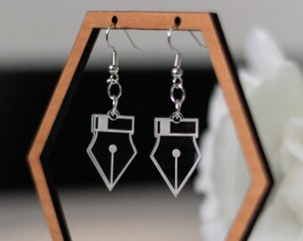 Acrylic Pen Tool Earrings | Illustrator Graphic Designer Gift