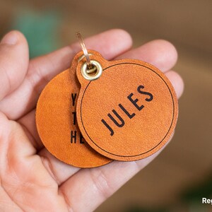 Leather ID Tag for Pet Multiple Style Name ID Tag image 4