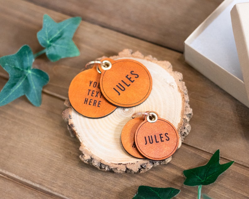 Leather ID Tag for Pet Multiple Style Name ID Tag image 6