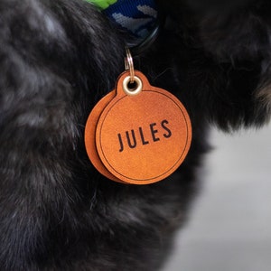 Leather ID Tag for Pet Multiple Style Name ID Tag image 1