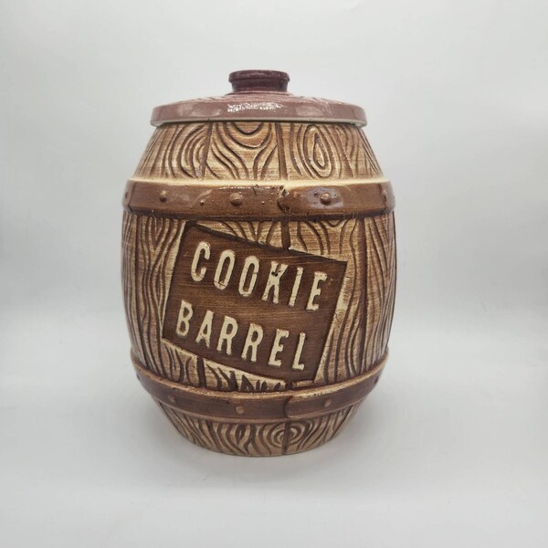 Barrel Cookie Jar Etsy