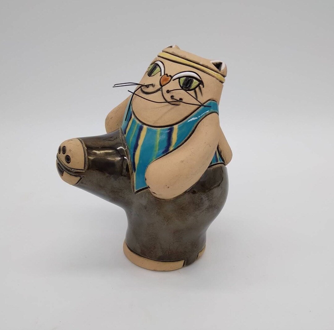 Artesania Rinconada Ceramic Career Cat Collection Aerobic Cat - Etsy