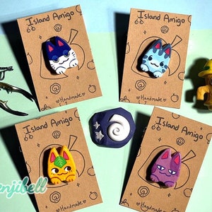 AC Clay Pins | Cat Villager Version [Handmade]