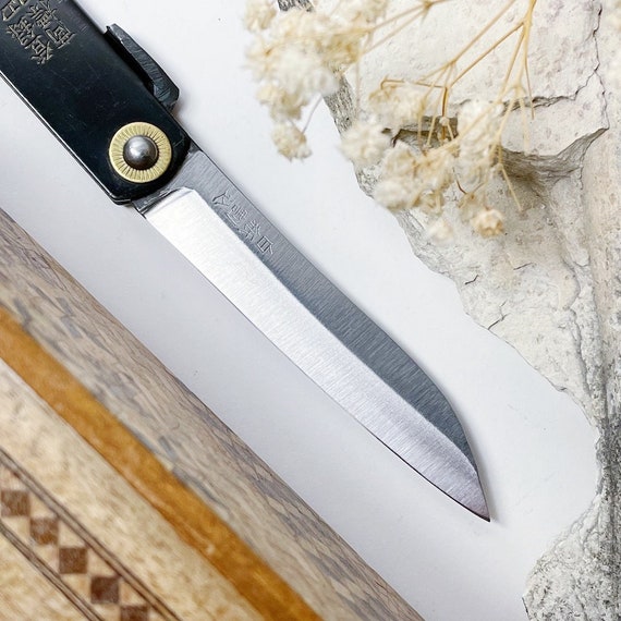 Higonokami Bamboo Leaf Shape Traditional Japanese Folding Pocket Knife in  Black - Etsy