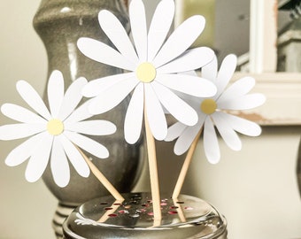 Set of 12 - Daisy Cupcake Toppers for Baby’s Shower or Birthday Party
