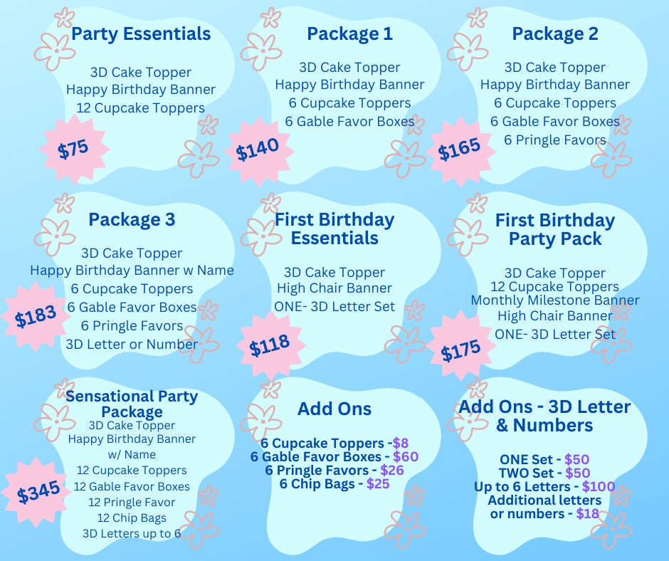 Blue Dog Theme Shaker Birthday Cake Topper