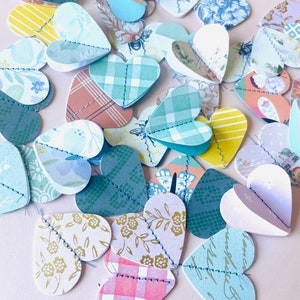 Gemischte Schichtpapier Herz Verzierungen | Scrapbooking | Junk Journaling | Kartenherstellung